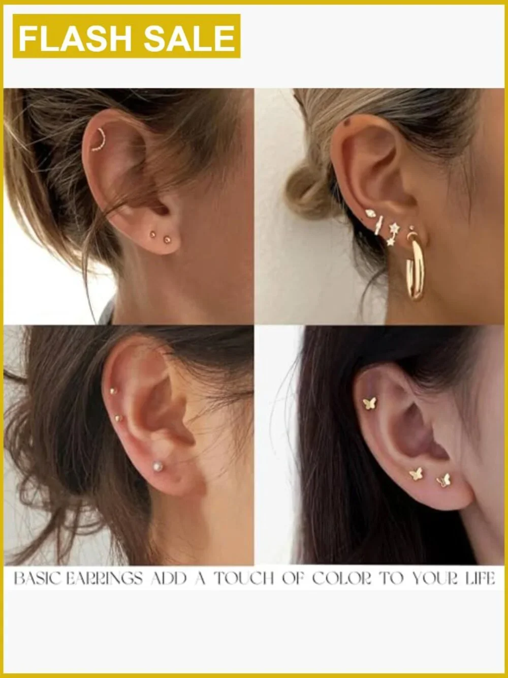 84 Pairs Gold Stud Earrings Set, Hypoallergenic Alloy, Screw Back Posts